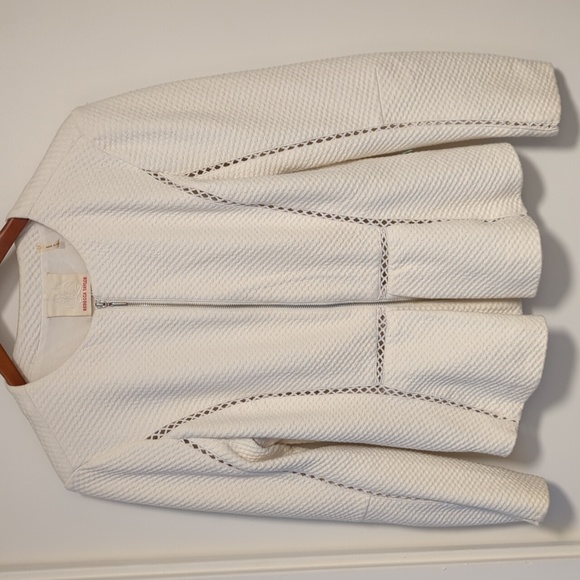*DONATED*Rebecca Taylor white knit zip-up blazer - Picture 2 of 9